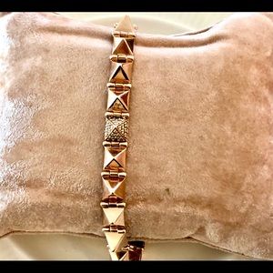 Anita Ko 14K Rose Gold Medium Pyramid Bracelet with one Damond Spike